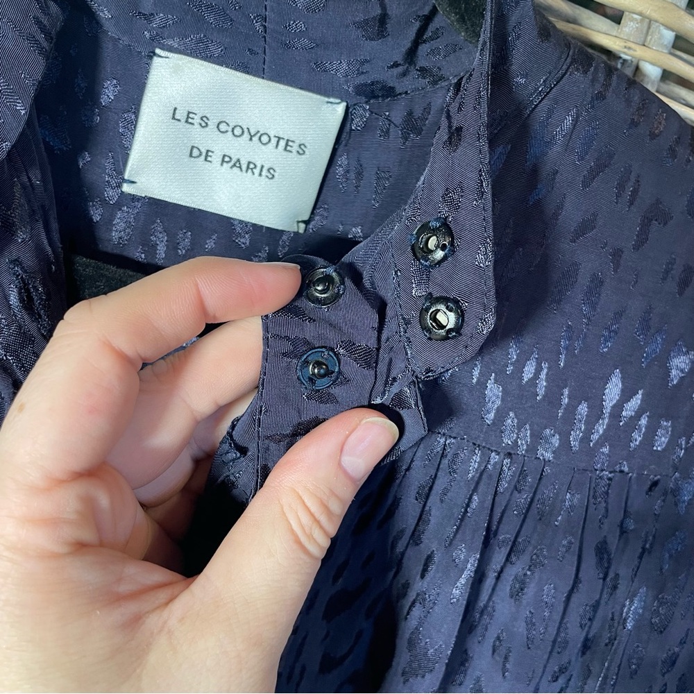 Satin Ruffle Mini Button Down Dress - size Small - Picture 5 of 12